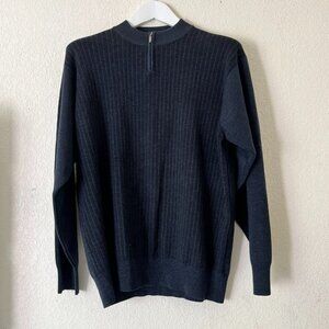 Unbranded Men's Crew Neck Pullover Long Sleeve Wool Knit Casual Sweater Navy